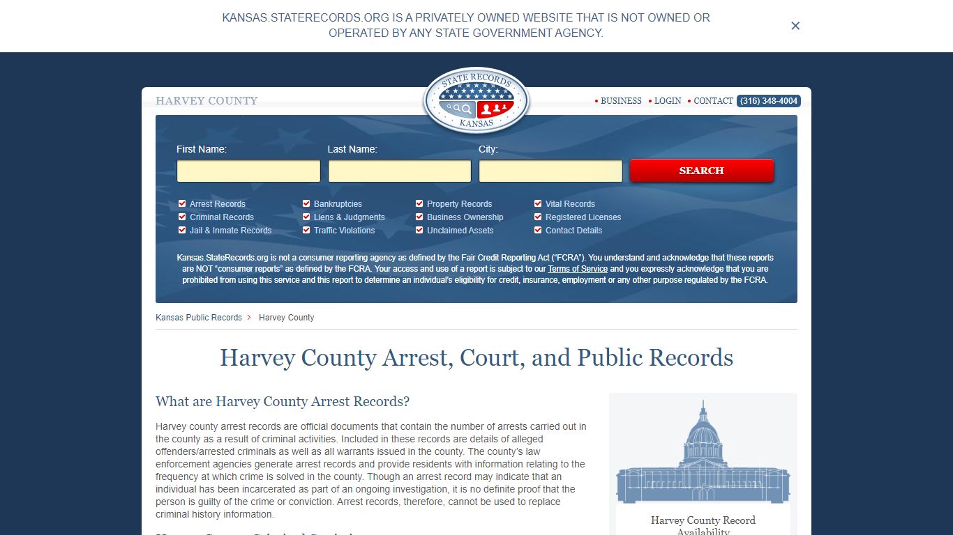 Harvey County Arrest, Court, and Public Records